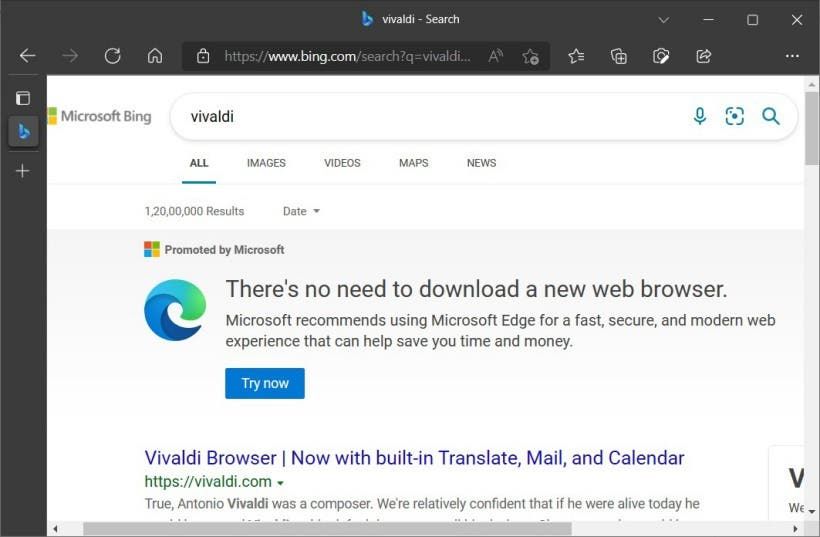 Windows 11 forces users to use the Edge browser by default - Vivaldi protests
