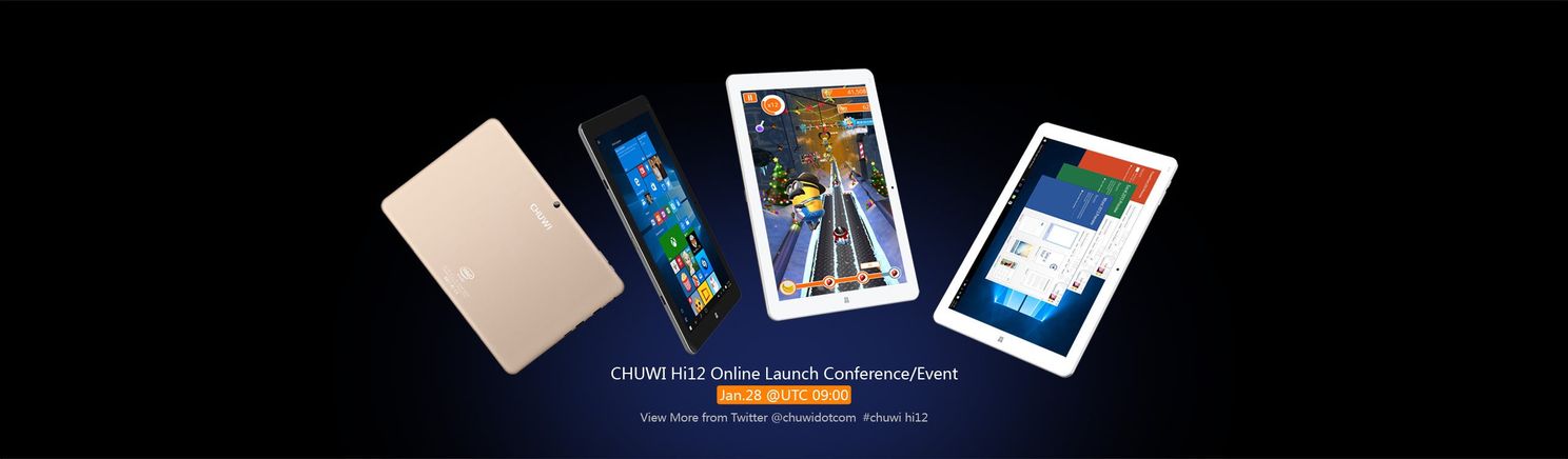 Chuwi will live Tweet the launch of the Chuwi Hi12 on Jan 28th