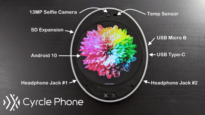 An innovative ROUND Android smartphone - The Cyrcle Phone 2.0