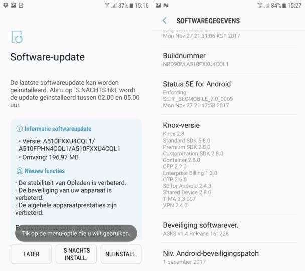 December Security Patch Arrives Galaxy A5 (2016)