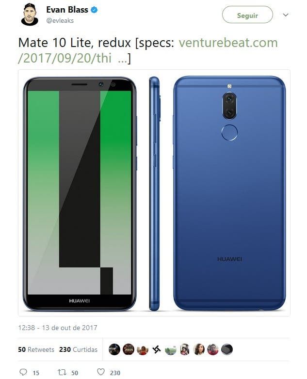 New render shows up Huawei Mate 10 Lite on all its glory
