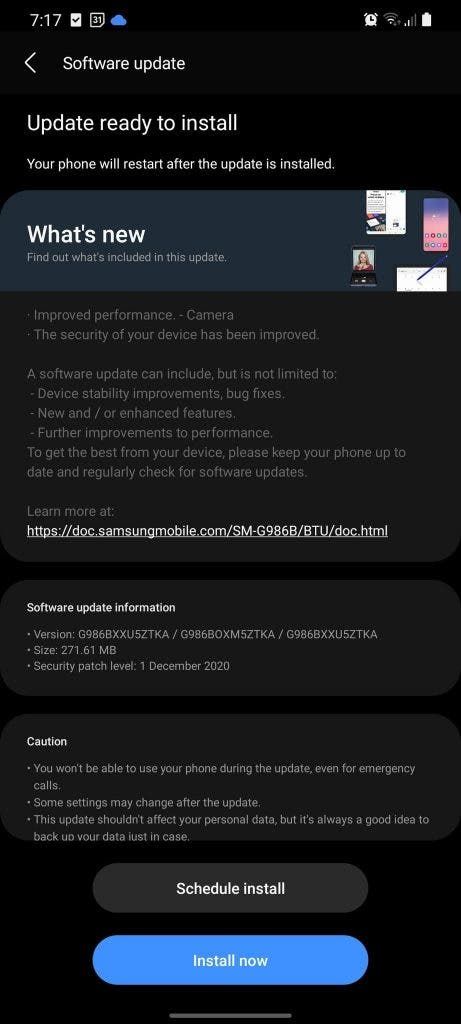 One UI 3.0 Beta: Galaxy S20 gets another update with fixes and December patch