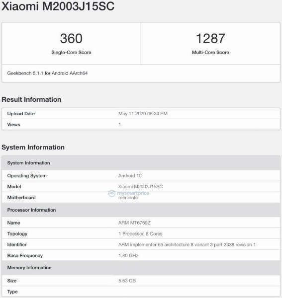 Xiaomi Redmi 10X 6G RAM Variant Appears on GeekBench, Launch Seems Imminent