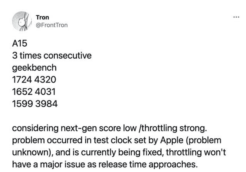 Apple's upcoming A15 SoC performance test has appeared