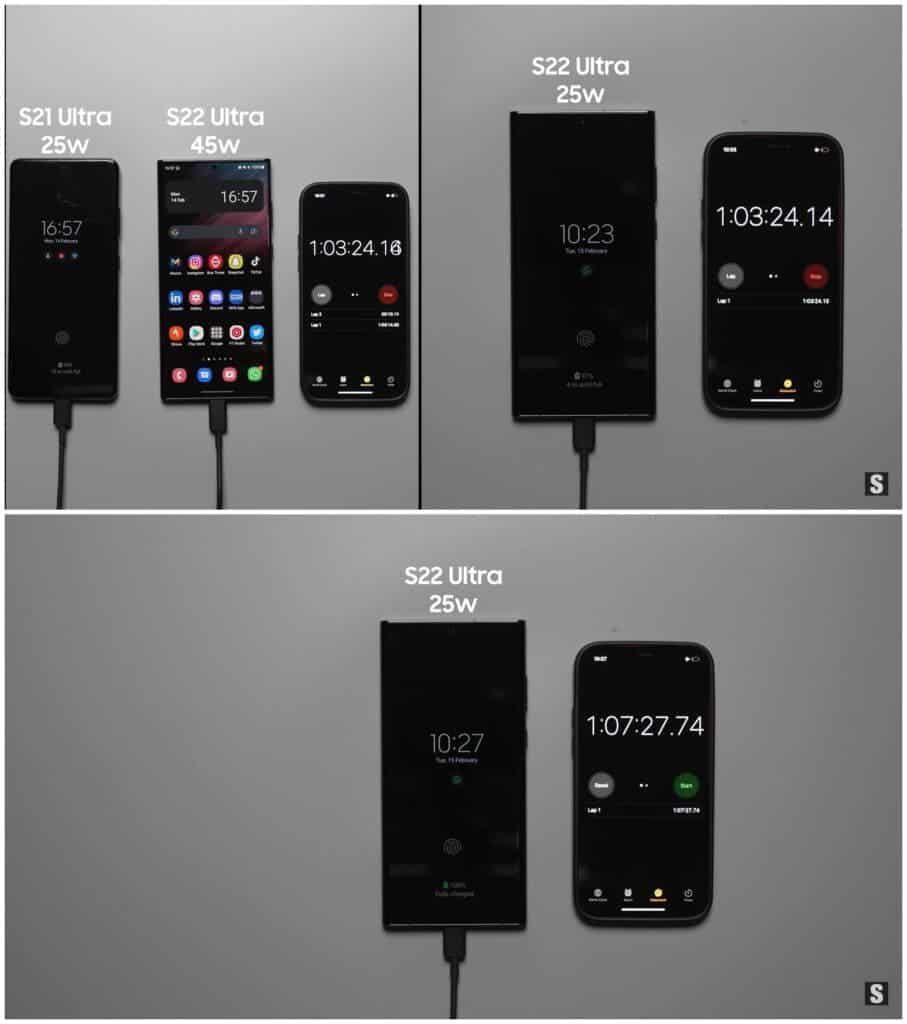 Samsung Galaxy S22 Ultra 45W fast charging is a little disappointing