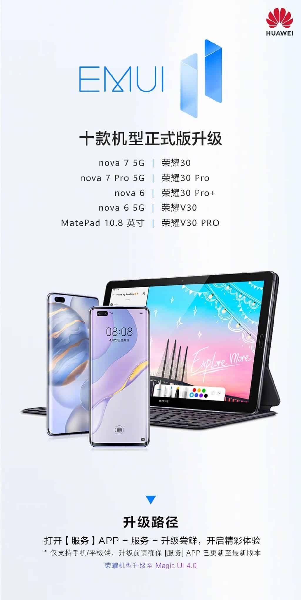 EMUI 11 is released for 9 Huawei and Honor smartphones