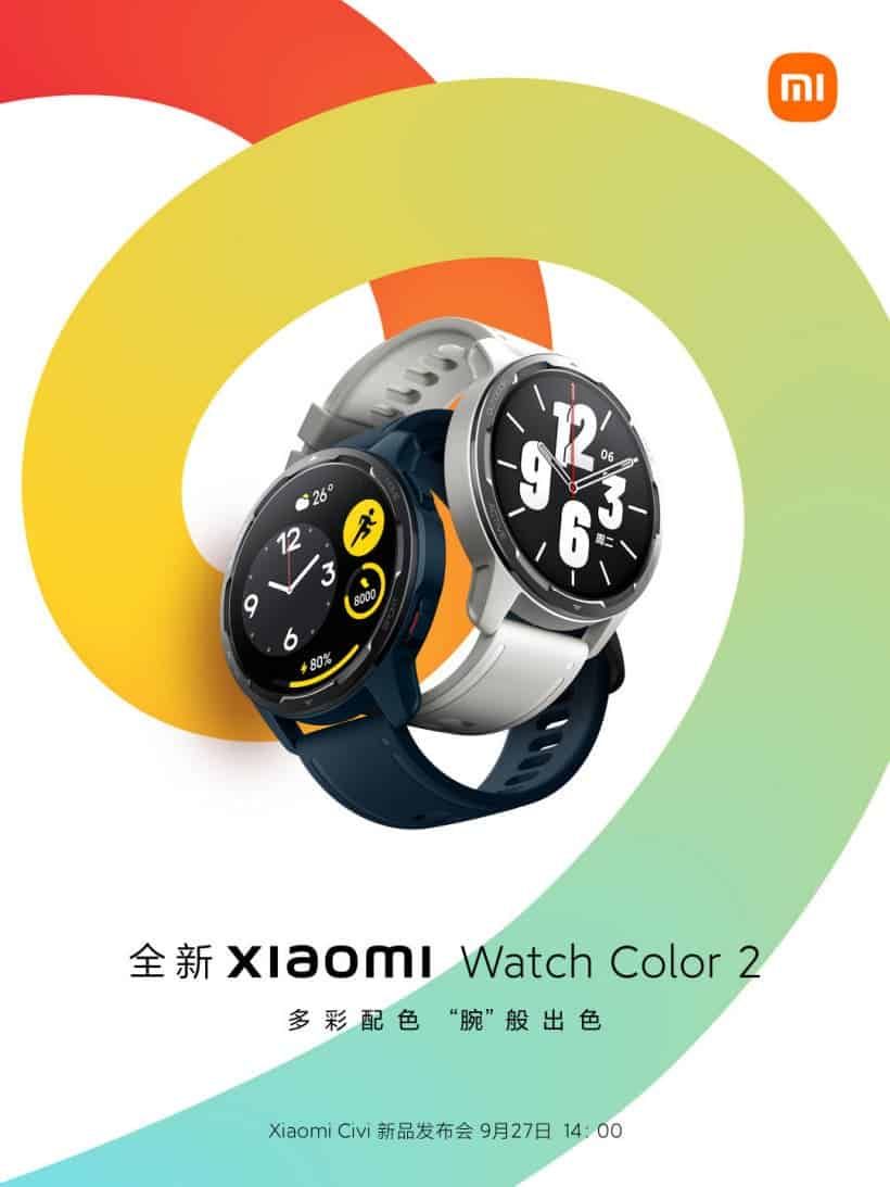 Xiaomi Watch Color 2 Smartwatch Coming On September 27