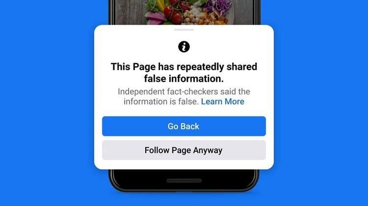Facebook started warning about pages regularly posting misinformation