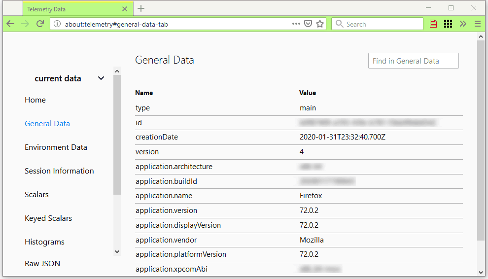 Firefox now allows users to view collected telemetry data
