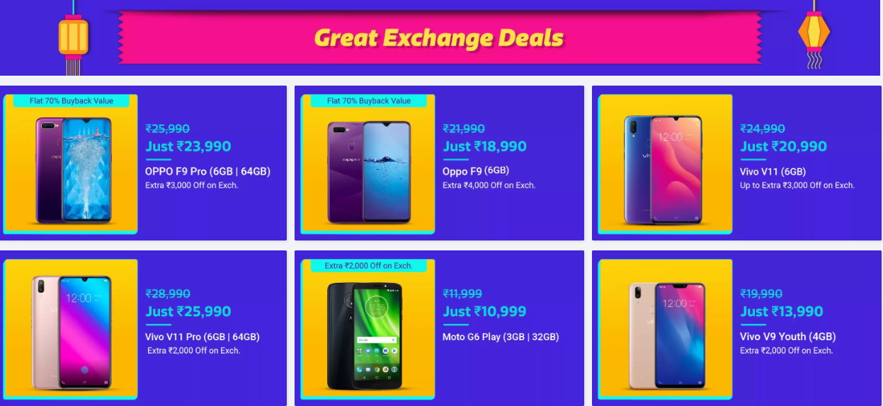 Here are the big smartphone deals from Flipkart Festive Dhamaka Sale in India