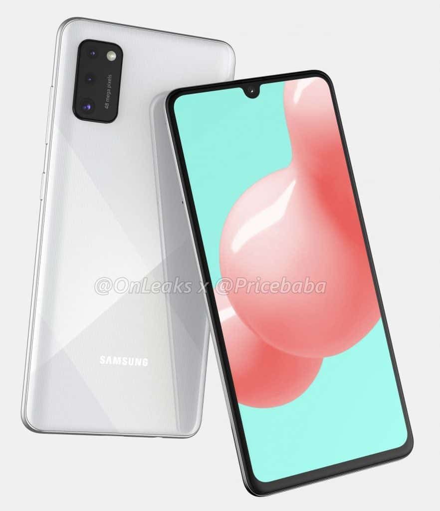Galaxy A41 surfaces in CAD renders with 48MP triple camera setup and Infinity-U display