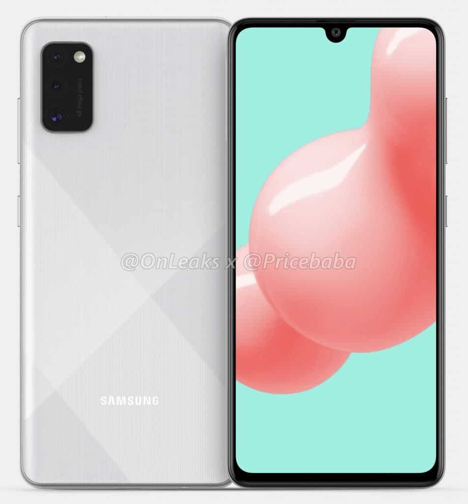 Galaxy A41 surfaces in CAD renders with 48MP triple camera setup and Infinity-U display