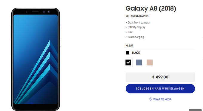 Samsung Galaxy A8 (2018) goes on sale in Netherlands priced €499