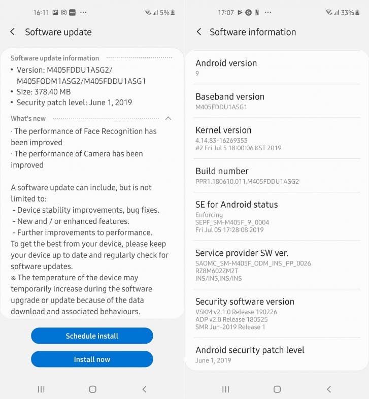 Samsung Galaxy M40 latest update bring improvements to facial recognition and camera