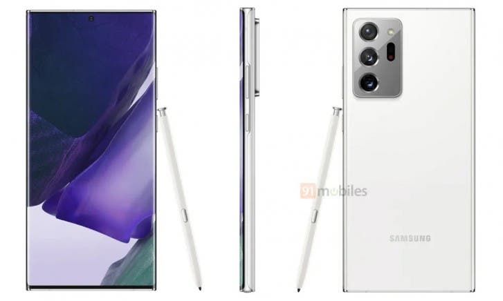 Samsung Galaxy Note 20 Ultra pops-out in Mystic White Shade