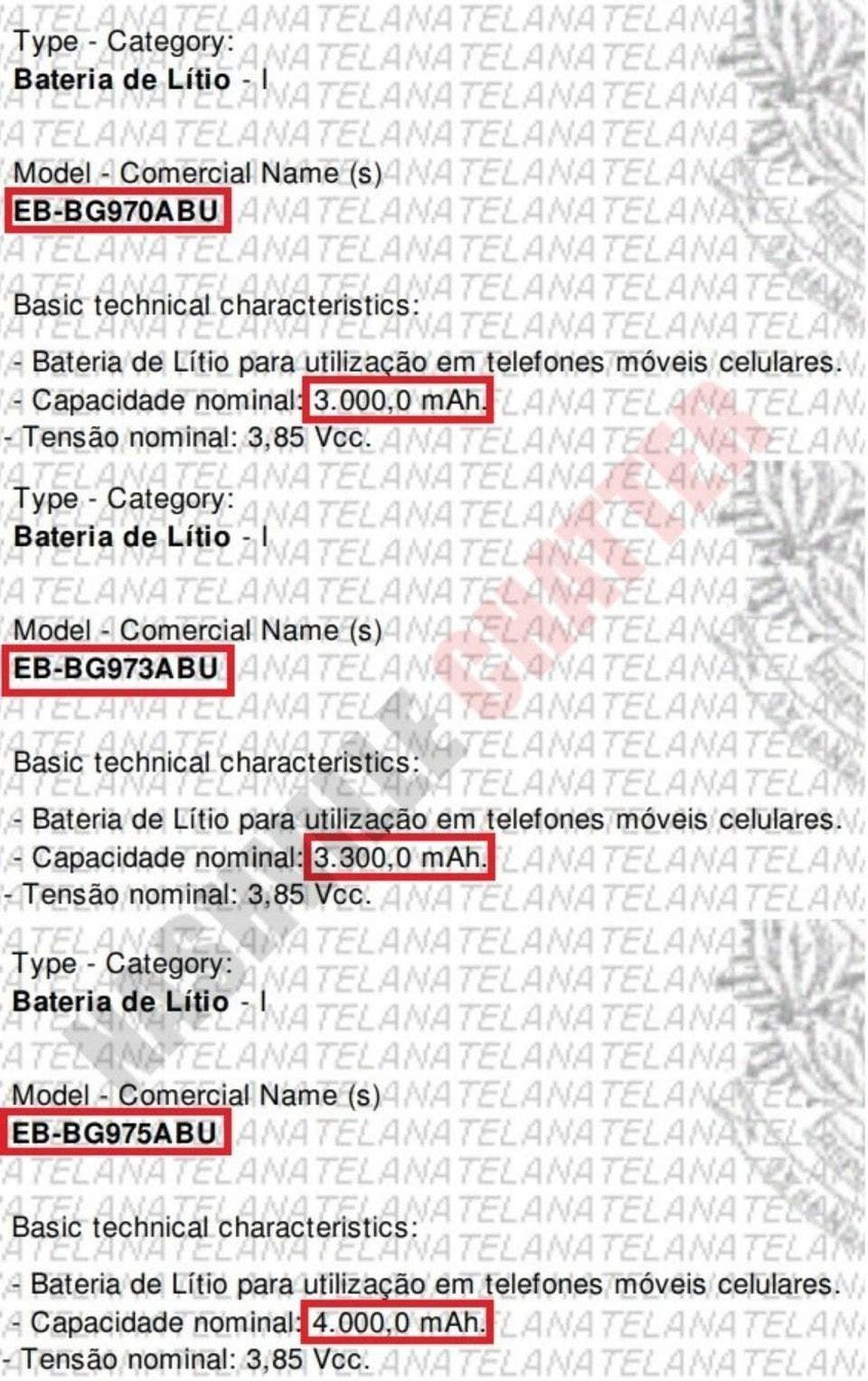 Galaxy S10 variants certified in Brazil, reveals significant battery improvements