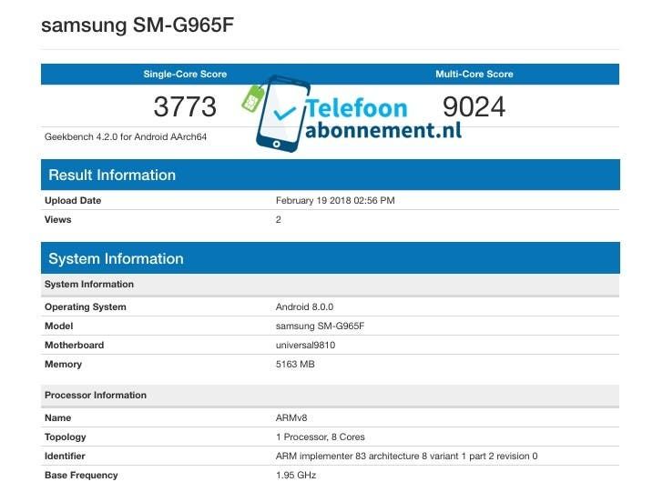 Exynos-powered Galaxy S9+ shakes up Geekbench