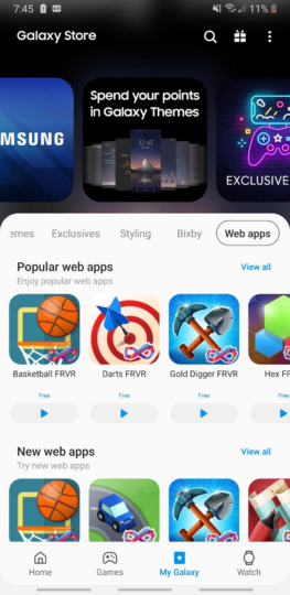 You can try apps without installing them even in the Galaxy Store