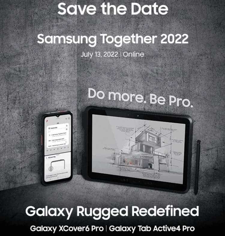 Samsung to unveil Galaxy XCover 6 Pro and Tab Active 4 Pro in July