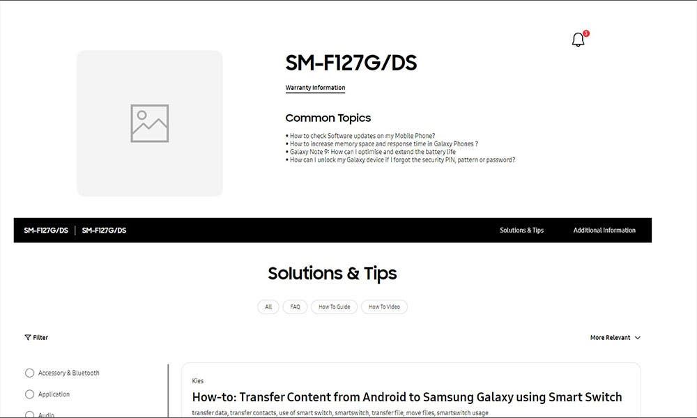 Galaxy F12 support page is now live in India