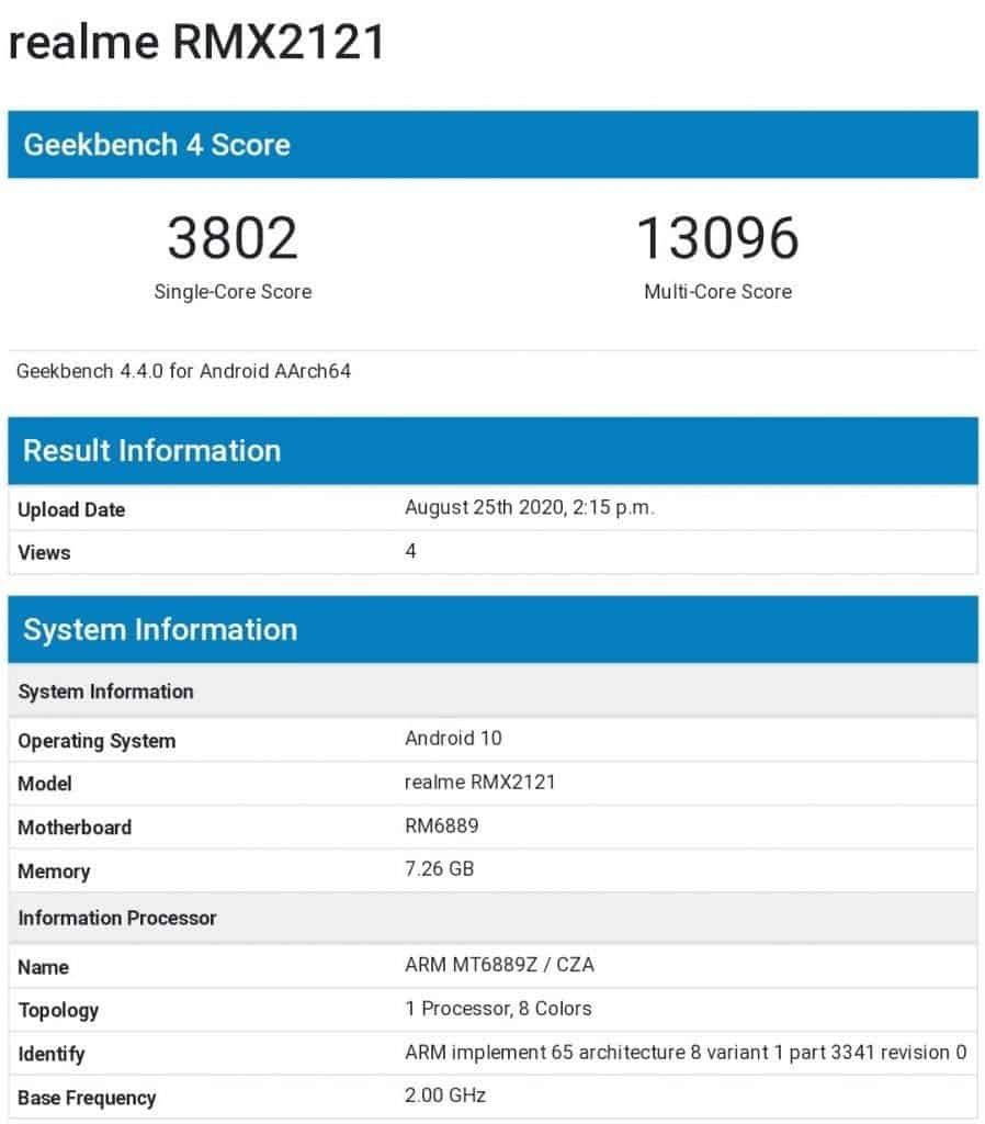Realme X7 Pro surfaces on GeekBench with Dimensity 1000+ chipset