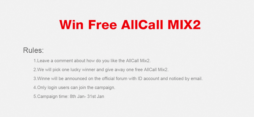 Win a Full Screen AllCall Mix2 Flagship Phone (Giveaway)
