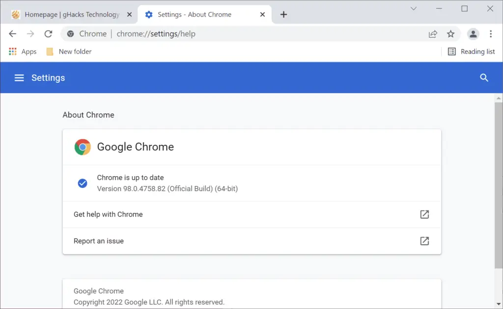 Google Chrome 98 Stable Update fixes 27 security issues