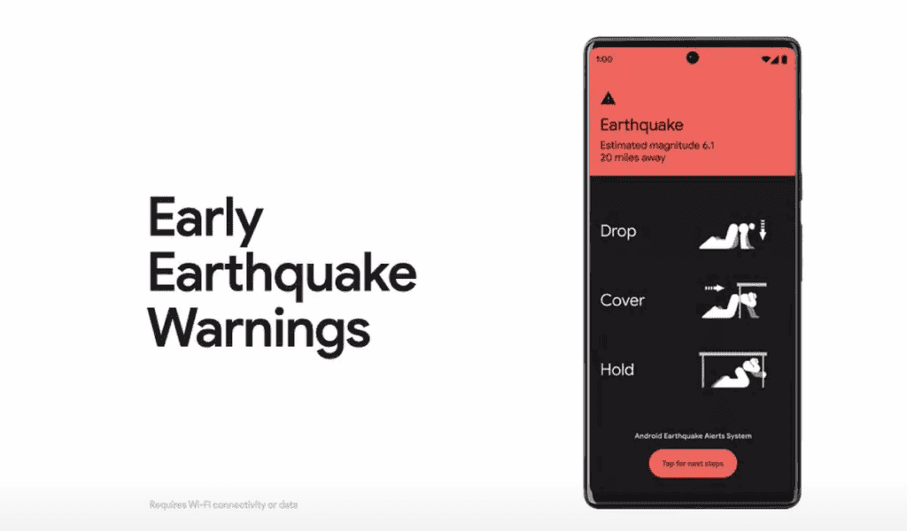 Android 13 adds earthquake warning function