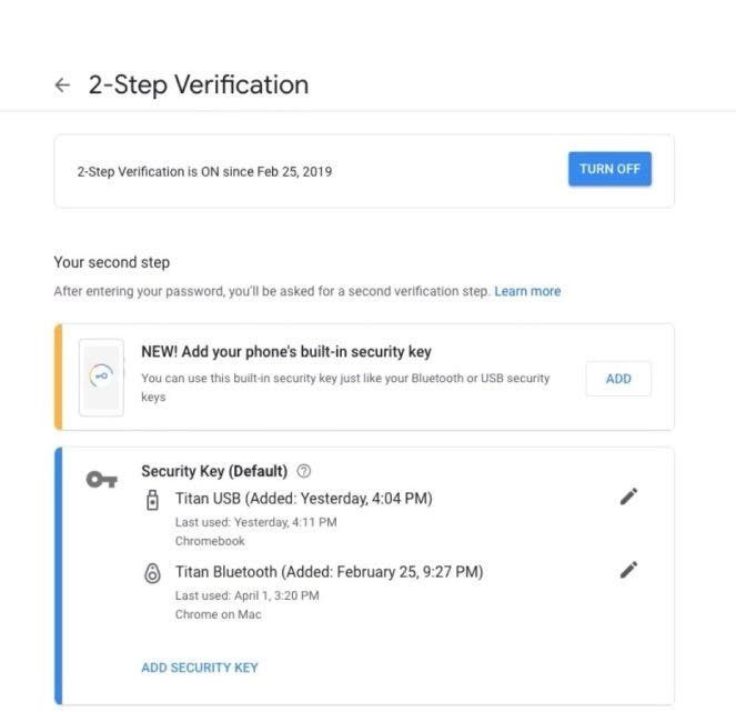 Two-factor authentication is now available for all devices with Android 7 and later