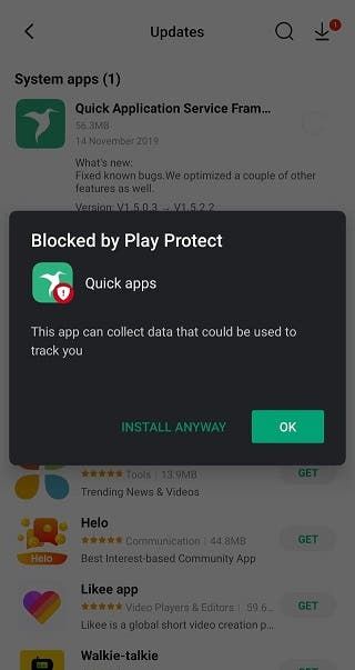 Quick Apps: Google Play Protect blocks Xiaomi app - Xiaomi Replies GizChina [UPDATE]