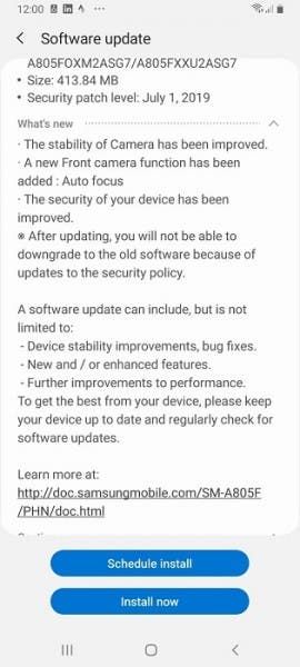 Samsung Galaxy A80 gets selfie auto-focus via new OTA update
