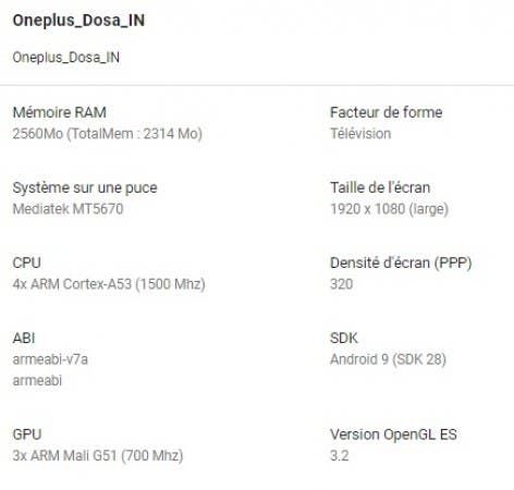 OnePlus TV specs surface online; MediaTek MT5670 and 3GB RAM in tow