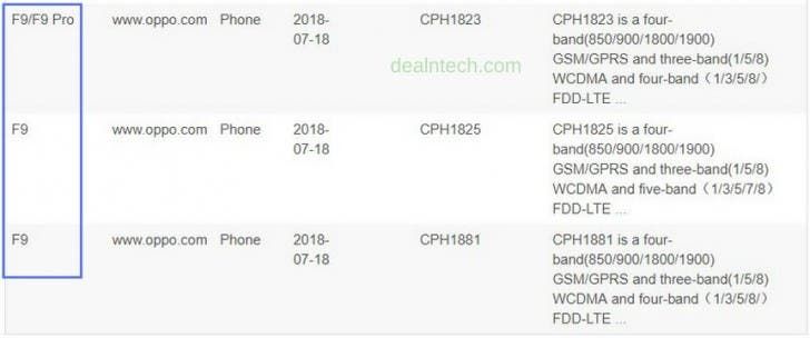 Oppo F9 Receives Bluetooth Certification, Pro Version in Tow