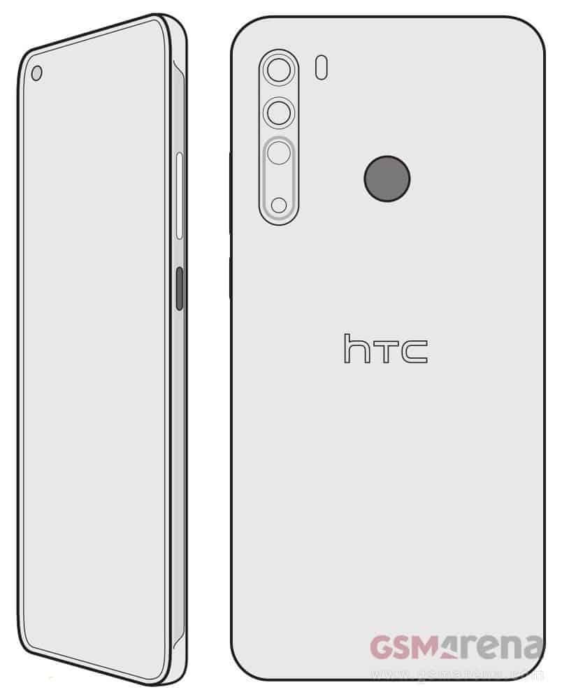 HTC Desire 20 Pro Appears in New Schematics with 4 Cameras and a Punch-Hole