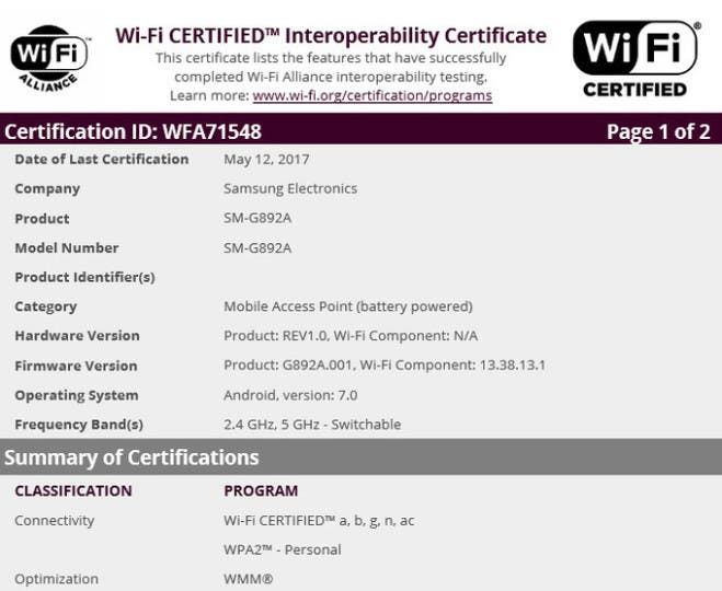 Samsung Galaxy S8 Active gets WiFi certified