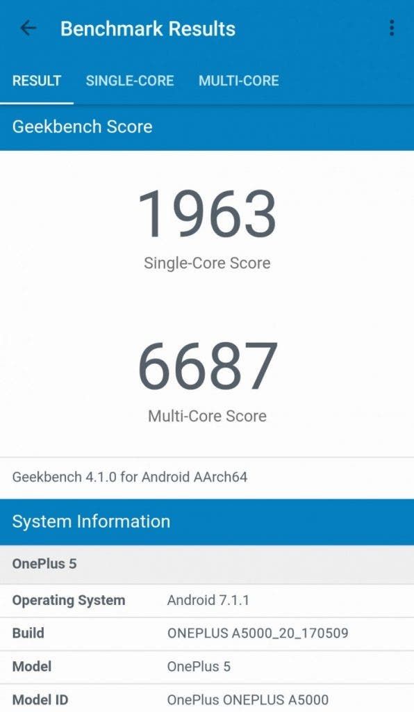 OnePlus 5 appears on Geekbench, beats Galaxy S8 and others