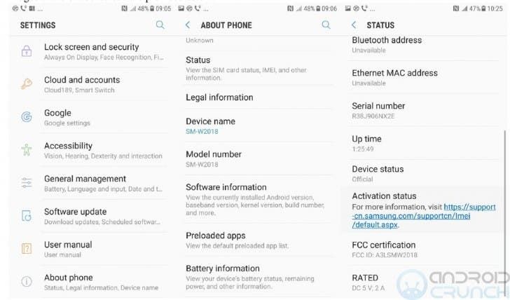 Samsung SM-W2018 flip phone passes through FCC