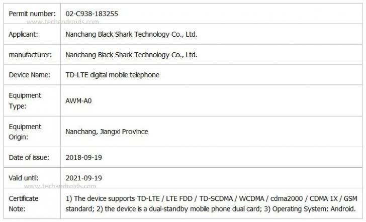 Xiaomi BlackShark 2 appears in TENAA, with strange design/dimensions