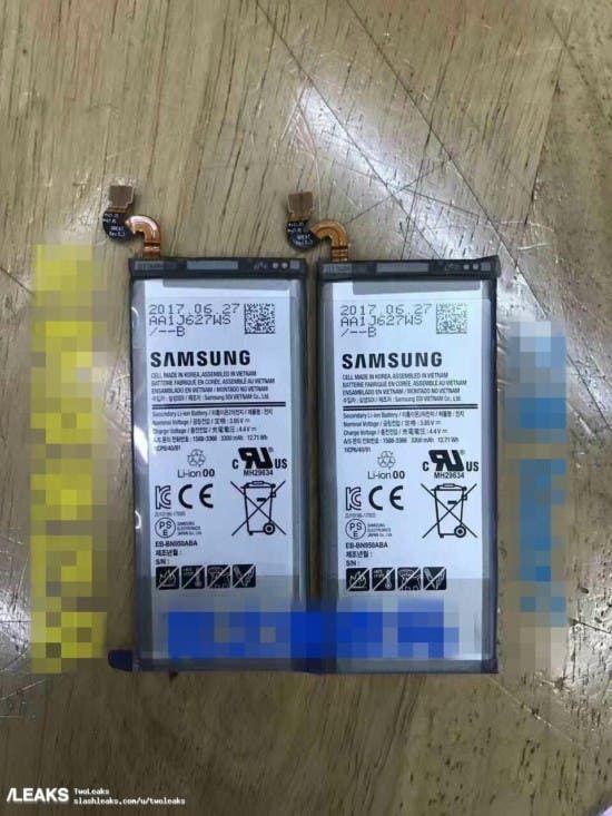 Samsung Galaxy Note8 batteries leak, they come with 3300 mAh capacity