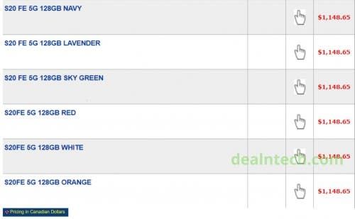 Alleged Pricing for the upcoming Galaxy S20 FE 5G Leaks
