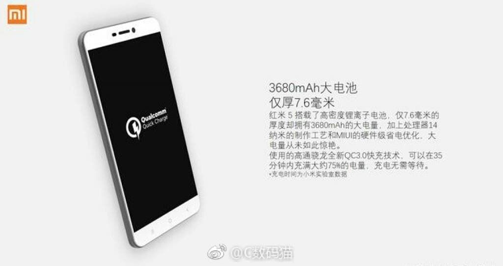 Xiaomi Redmi 5 official images leak, along with price/specs