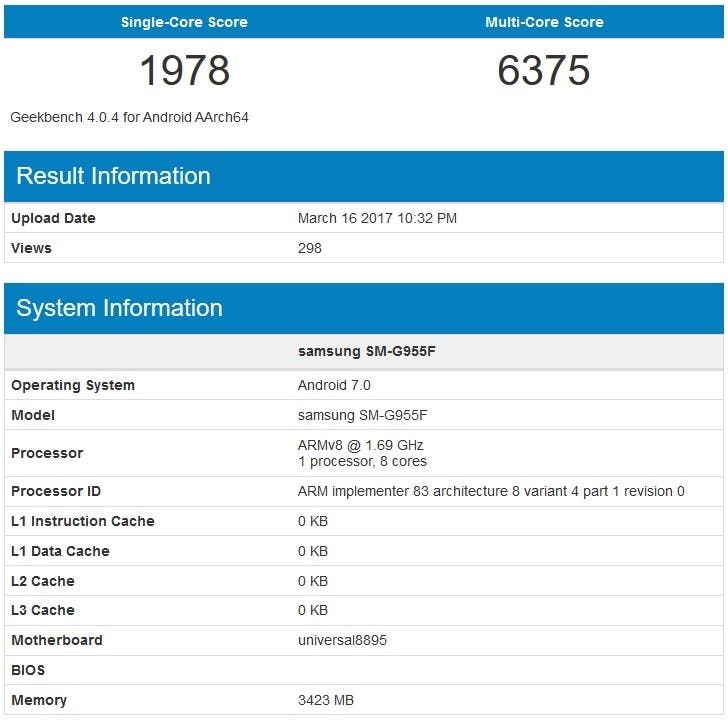 Galaxy S8 with Exynos 8895 appears on GeekBench, beats the Snapdragon 835