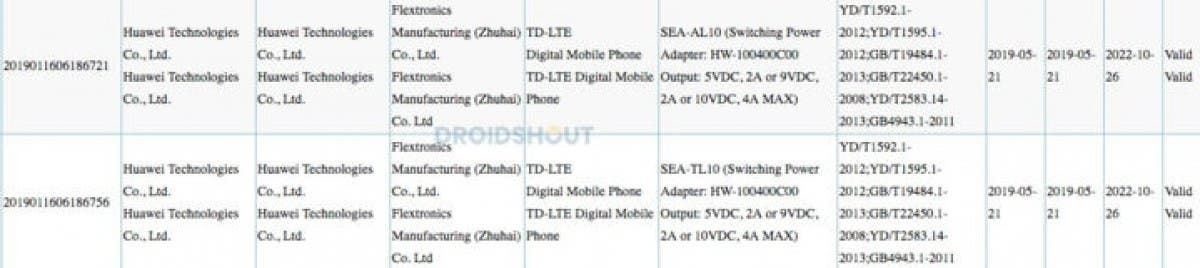 Huawei Nova 5 passes 3C certification with 40W fast charging