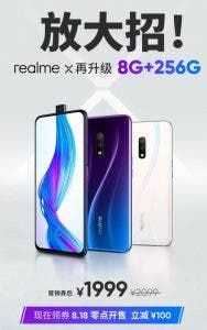 Realme X 256GB storage variant launched, to arrive on August 18