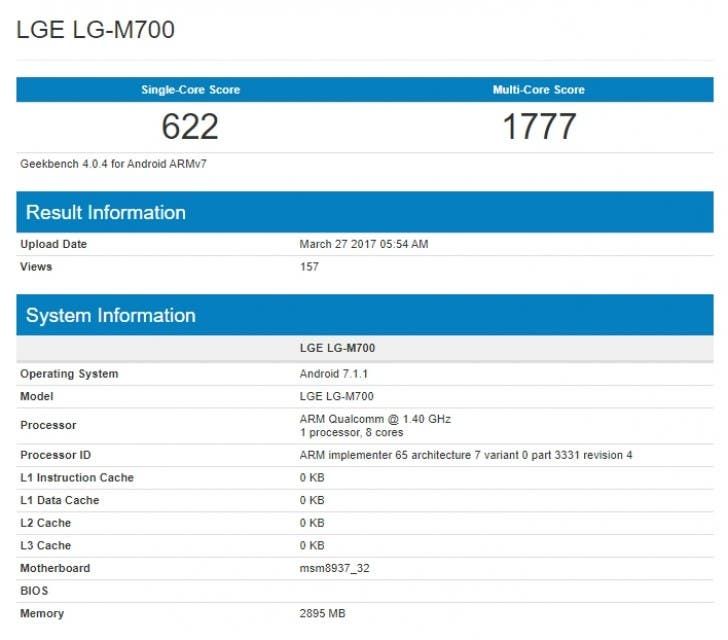 LG Q6 appears on Geekbench with Snapdragon SoC, 3GB RAM