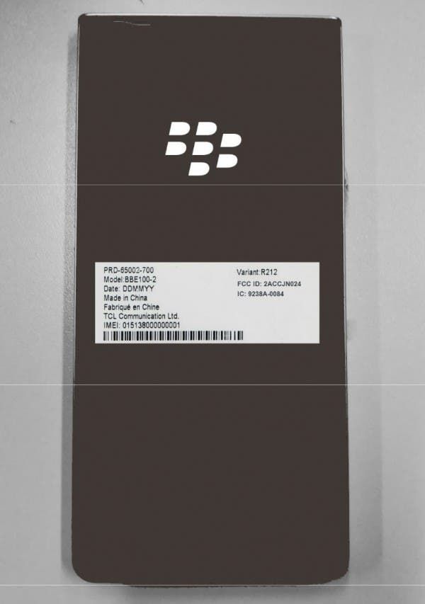 Alleged BlackBerry Key2 Lite Passes by FCC