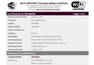 Samsung Galaxy A90 5G stops by WiFi Alliance, might launch soon