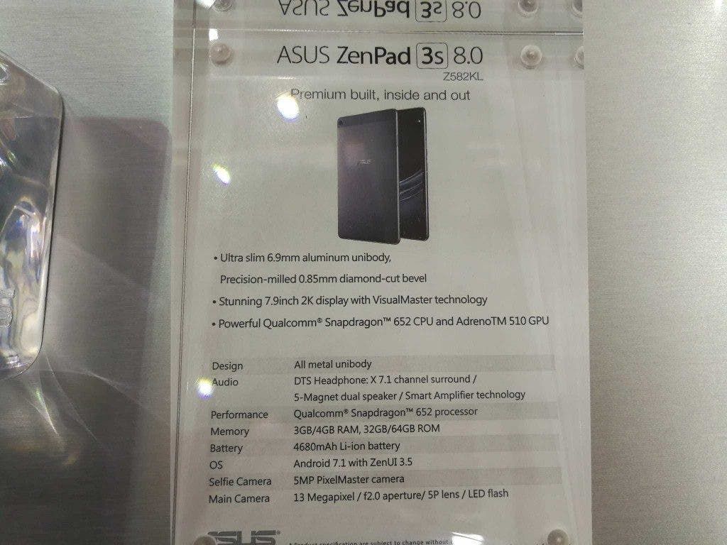 Asus ZenPad 3S 8.0 unveiled, comes with Snapdragon 652 SoC