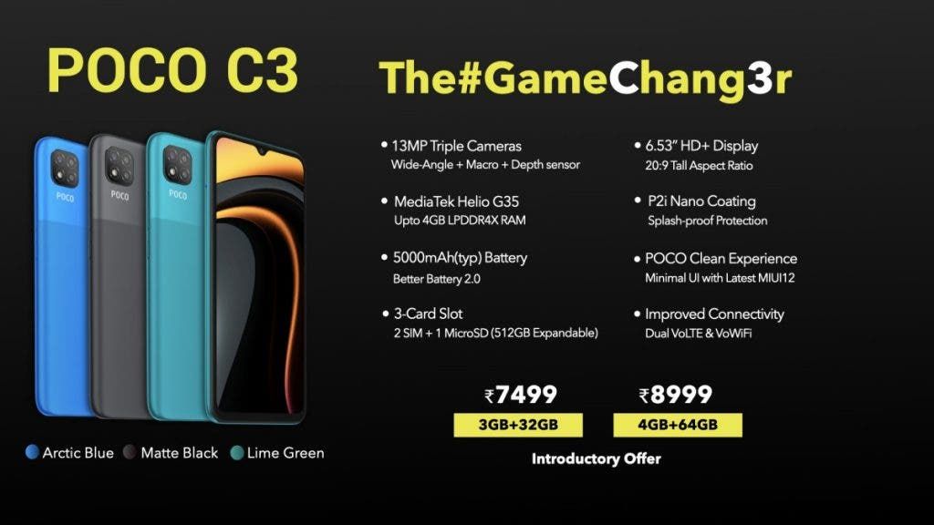 Poco C3 budget phone goes official in India with a $102 price tag