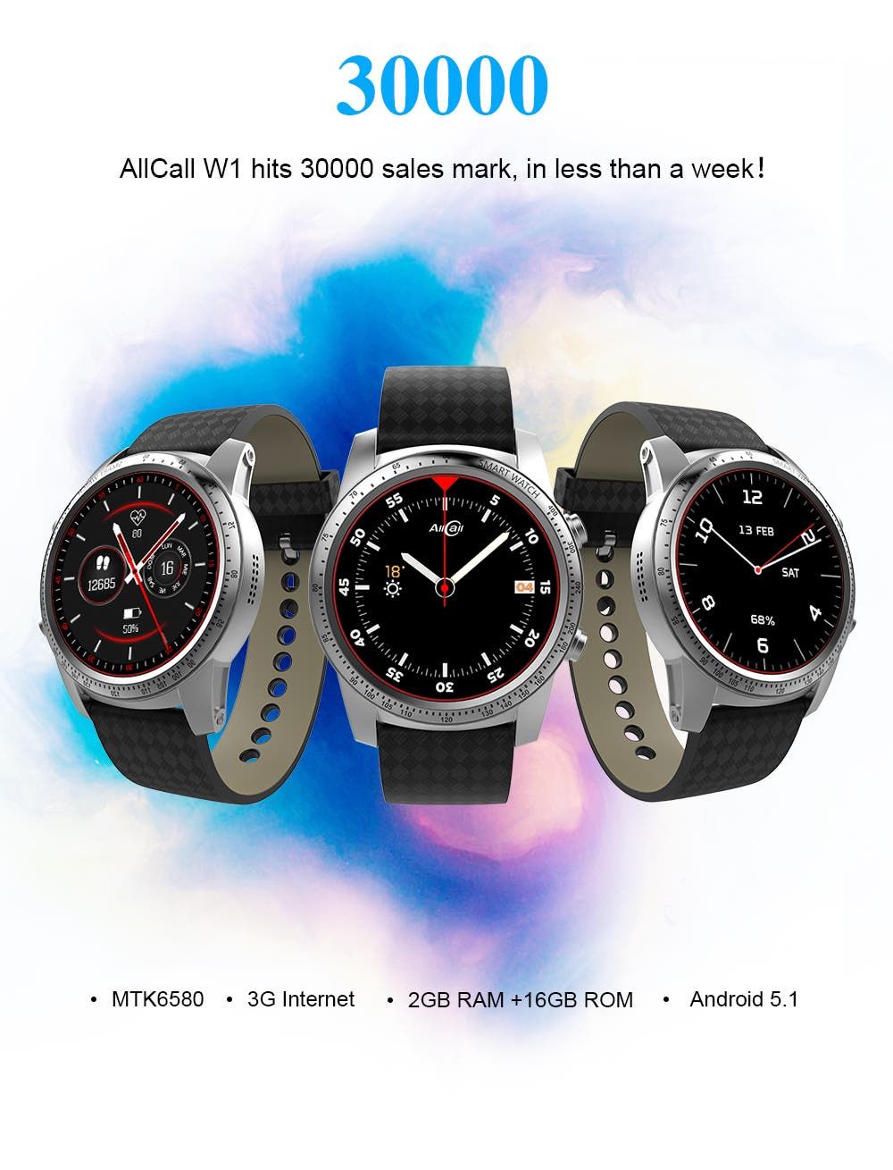 AllCall W1 Smartwatch Phone already sold over 30000 units in less than a week